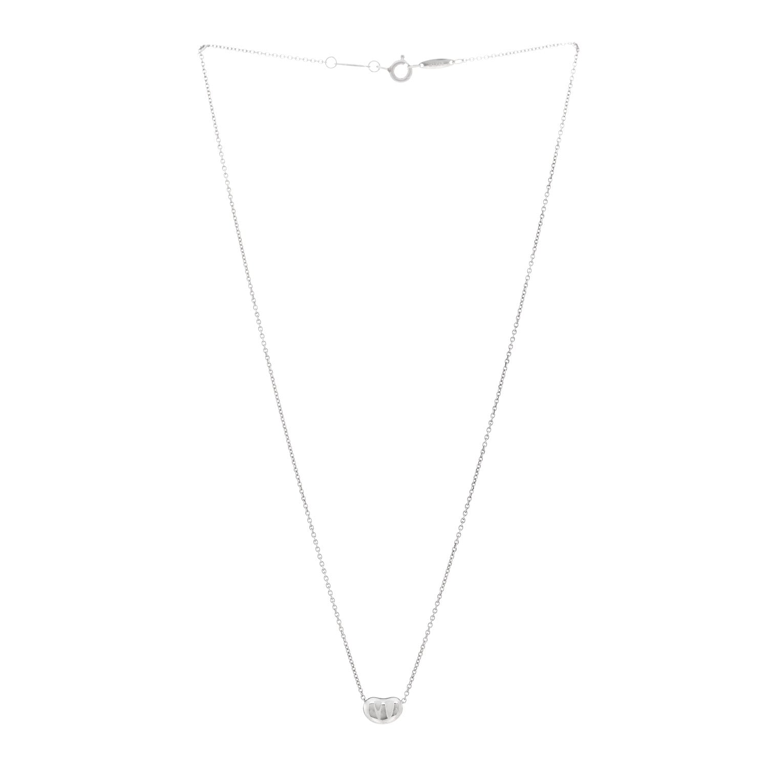 Tiffany Sterling Silver 9mm Elsa Peretti Bean Pendant Necklace 3 of 4