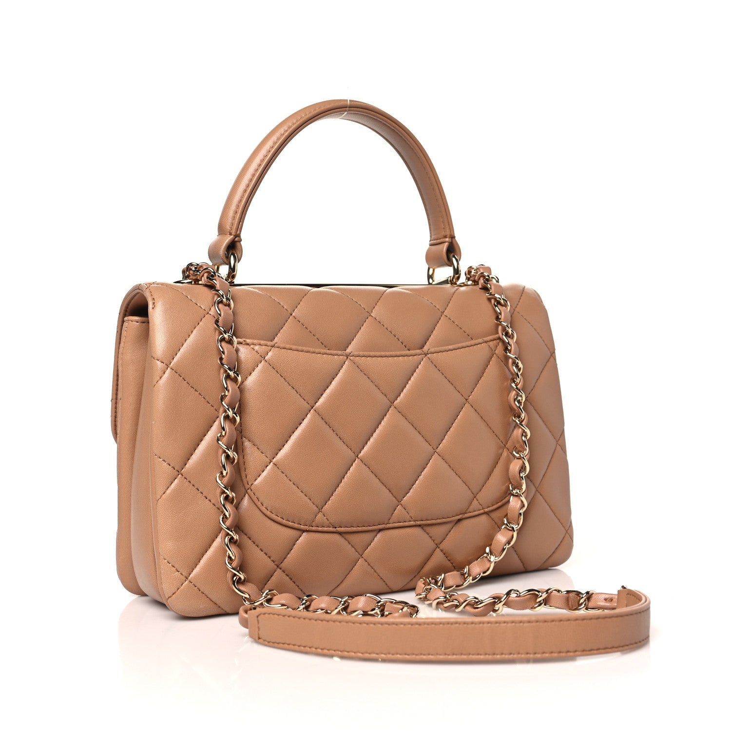 Chanel Lambskin Quilted Small Trendy CC Dual Handle Flap Bag Camel 3 of 10