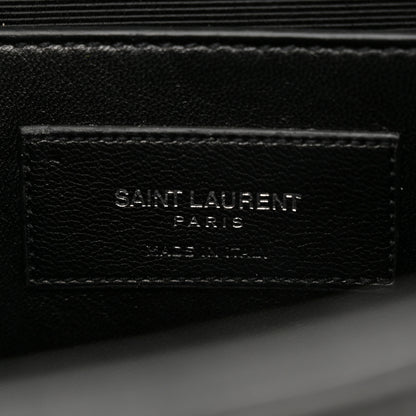 Saint Laurent Calfskin Crocodile Embossed Medium Classic Monogram Kate Tassel Satchel Black 6 of 10