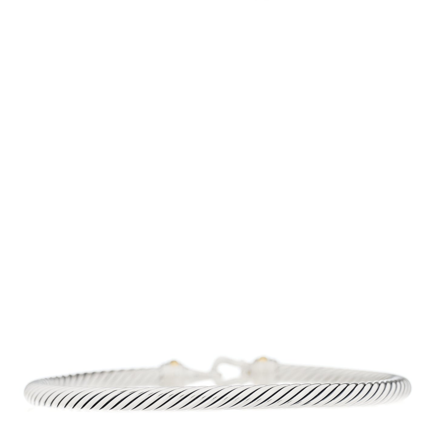 Sterling Silver 18K Yellow Gold 3mm Cable Buckle Bracelet