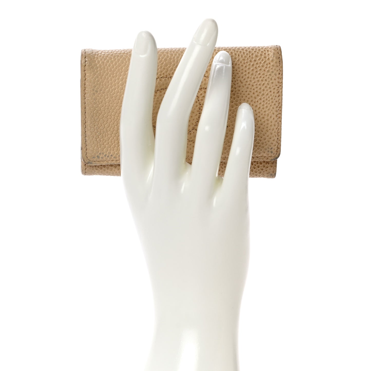 Caviar Timeless CC 6 Key Holder Case Beige