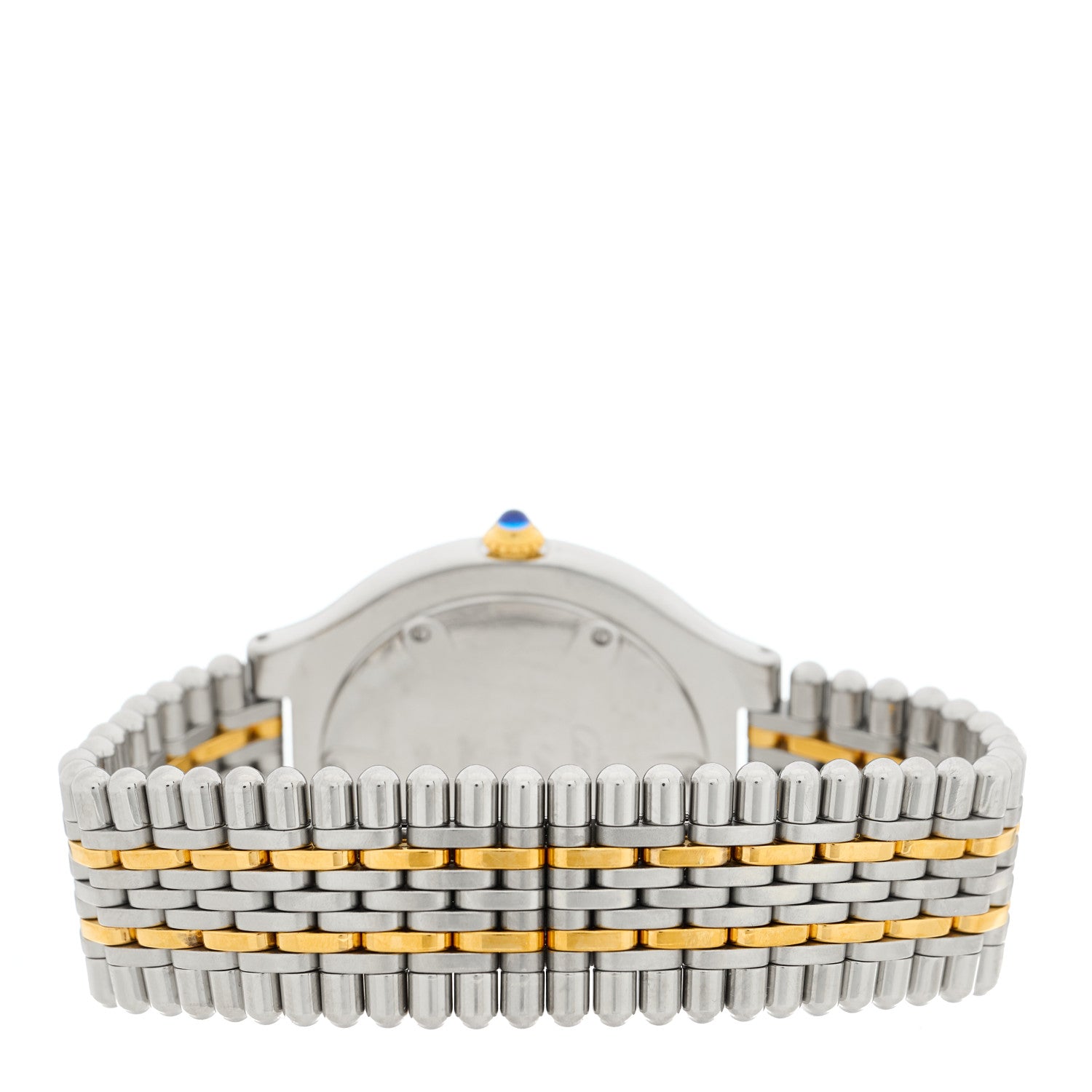 Cartier Stainless Steel 18K Yellow Gold 35mm Must De 21 Bullet Link Quartz Watch 3 of 4