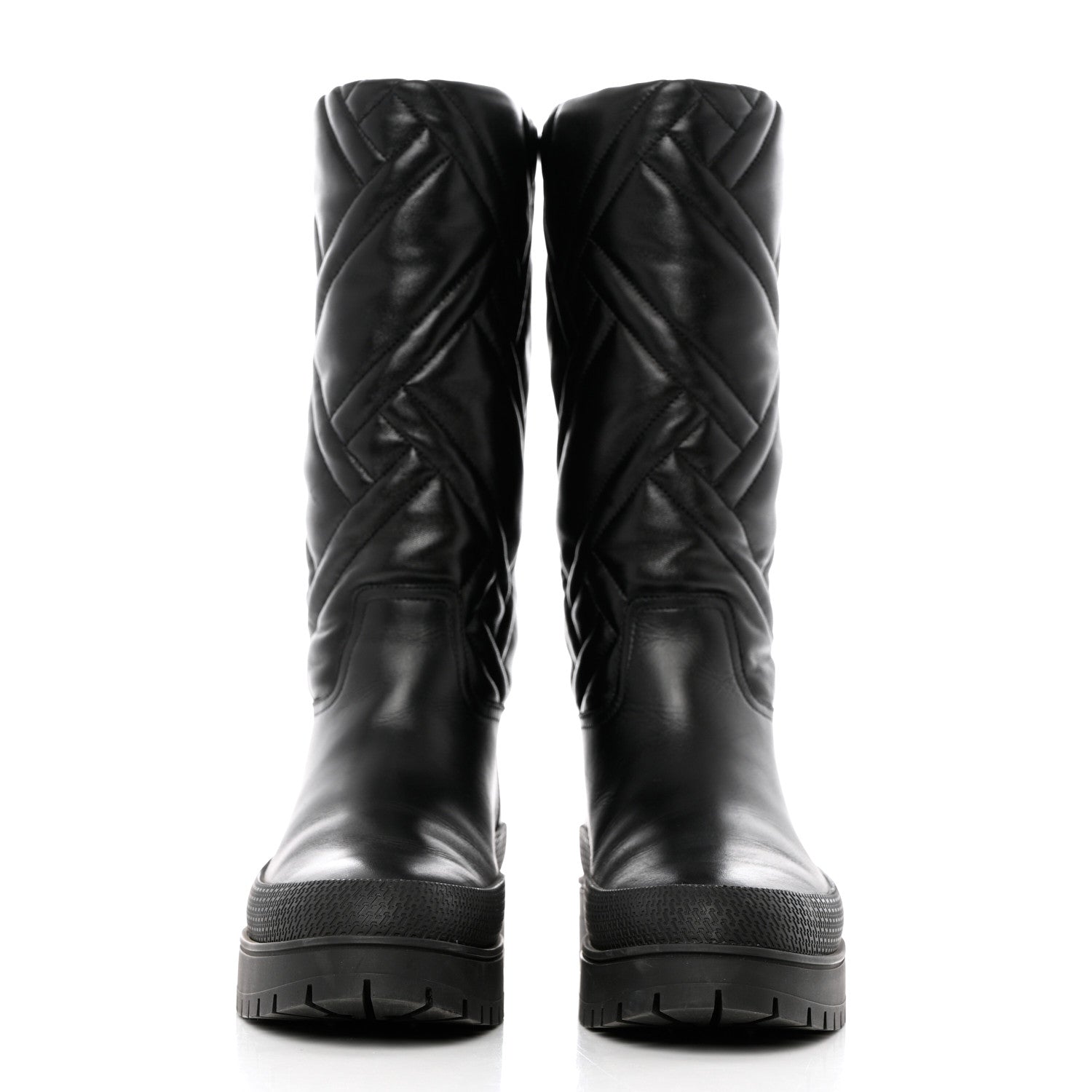Hermes Goatskin Quilted Fuji Boots 37 Black 2 of 12