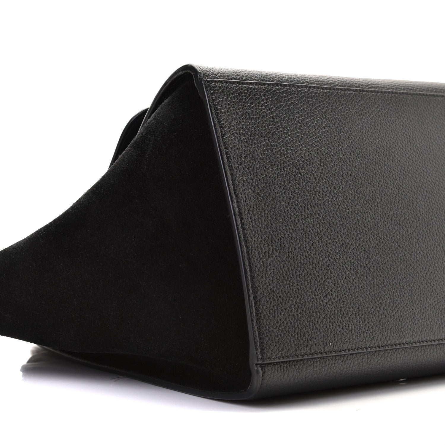 Celine Drummed Calfskin Suede Medium Trapeze Black 6 of 9