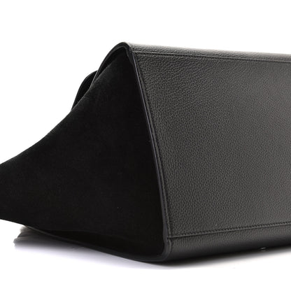 Celine Drummed Calfskin Suede Medium Trapeze Black 6 of 9