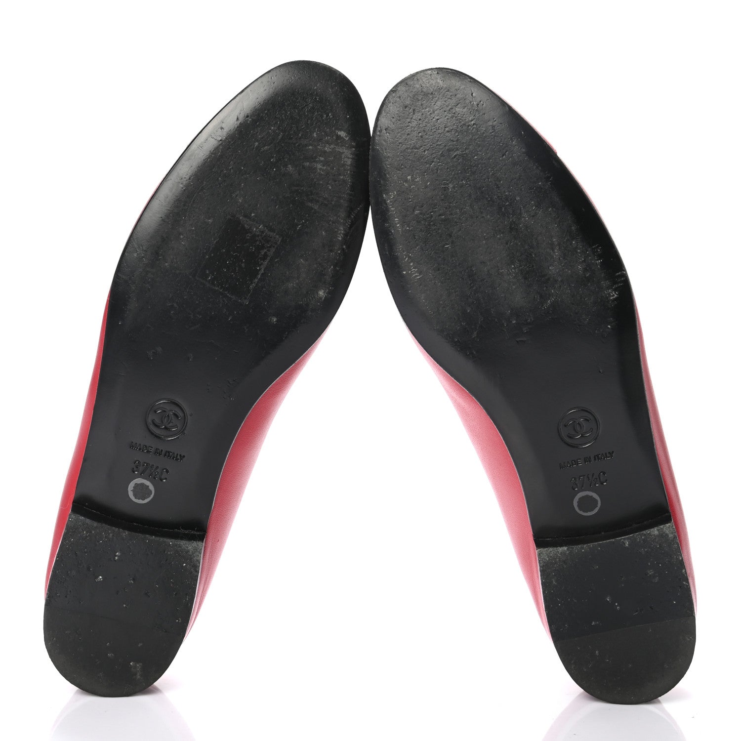 Chanel Lambskin Cap Toe Ballerina Flats 37.5 Red 5 of 7