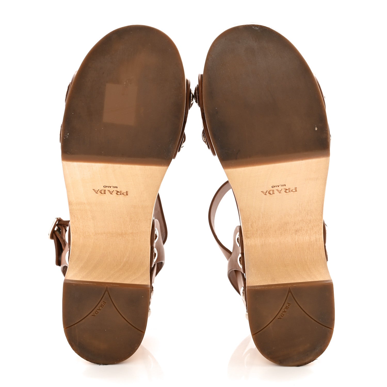 Prada Natural Calfskin 50mm Clog Sandals 36 Brown 5 of 12