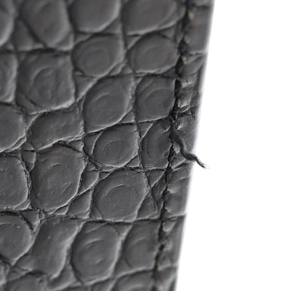 Saint Laurent Calfskin Crocodile Embossed Medium Classic Monogram Kate Tassel Satchel Black 13 of 13
