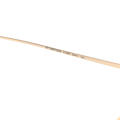 Fendi Metal Fendi Forever Aviator Sunglasses FF0407/G/S Gold 6 of 6