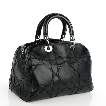 Christian Dior Lambskin Cannage Granville Polochon Black 3 of 8