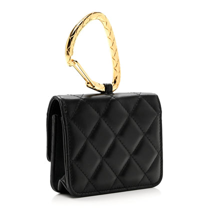Chanel Lambskin Quilted CC Hook Card Holder Black 2 of 8