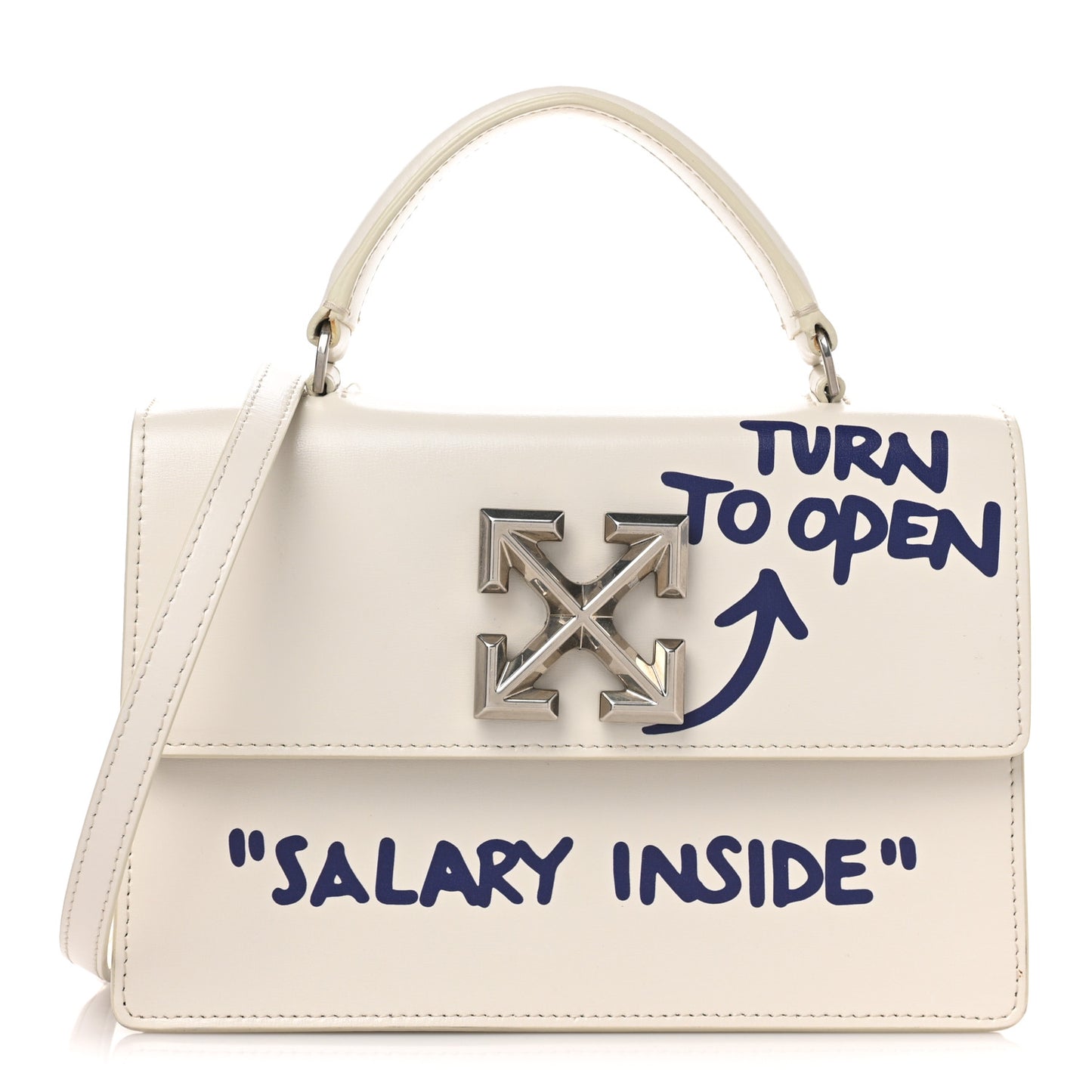 Calfskin Salary Jitney 1.4 Shoulder Bag White
