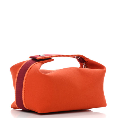 Hermes Canvas Small Bride-A-Brac Pouch Orange Burgundy 3 of 8