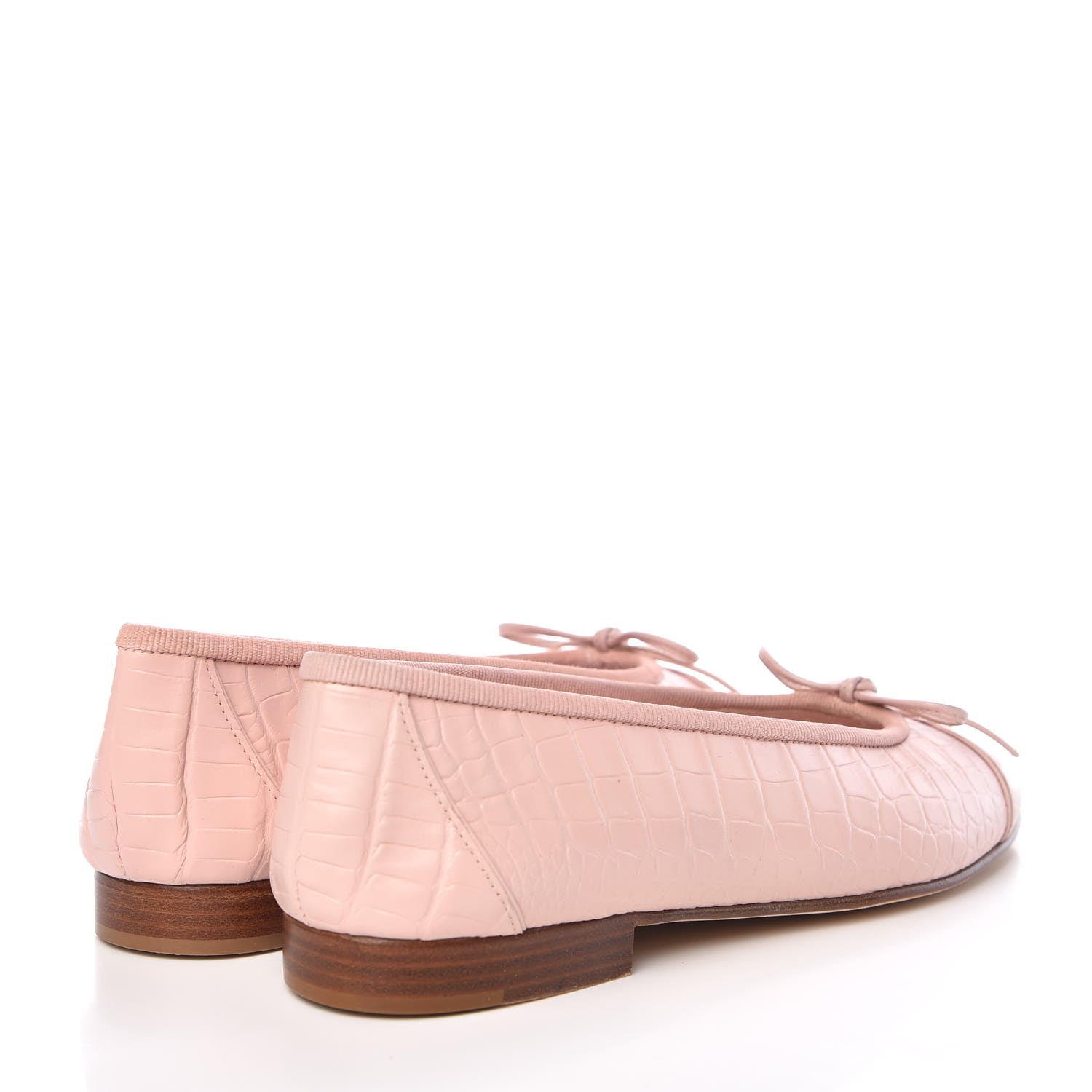 Chanel Alligator CC Cap Toe Ballerina Flats 35 Light Pink 4 of 12