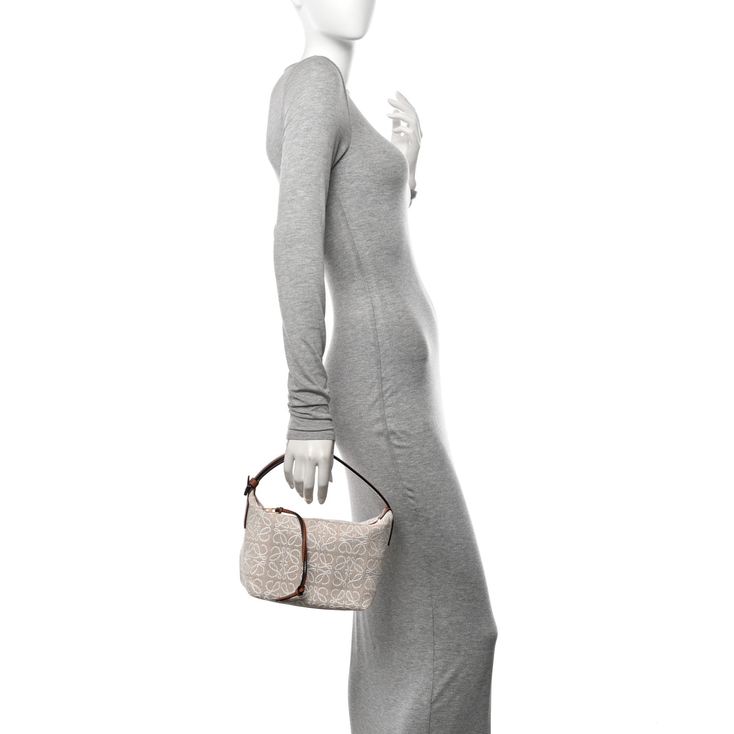Jacquard Anagram Calfskin Small Cubi Bag Ecru Tan