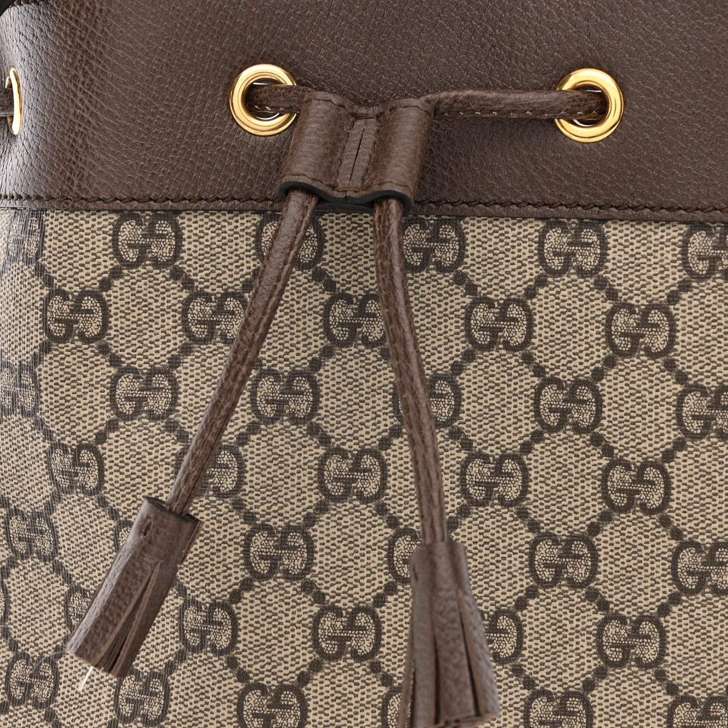 Gucci GG Supreme Monogram Web Small Ophidia Bucket Bag Brown 8 of 11