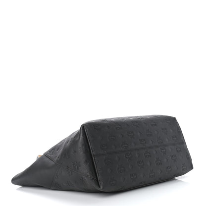 MCM Calfskin Ottomar Monogram Medium Klara Shopper Tote Black 4 of 13