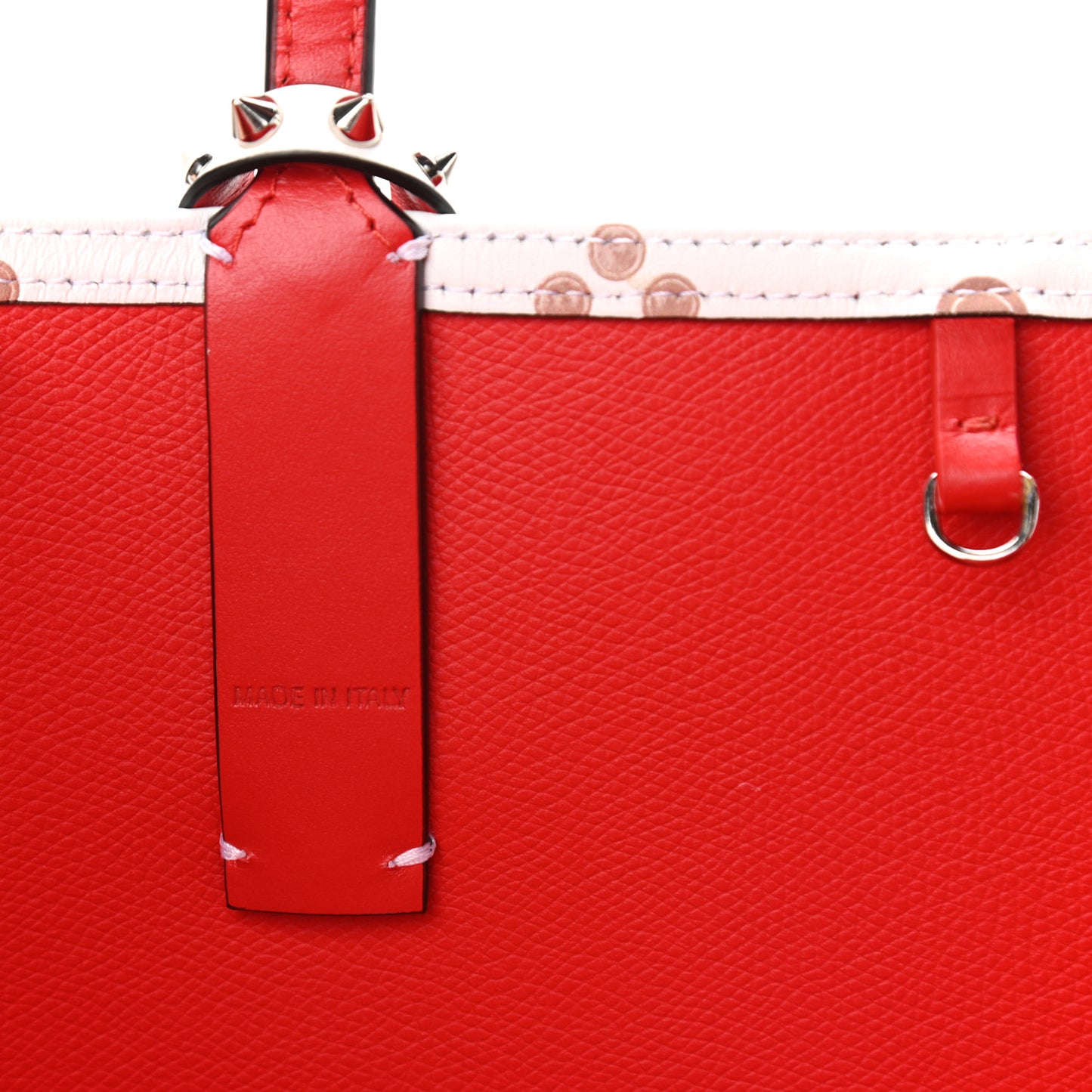 Calfskin Patent Degrade Loubinthesky East West Cabata Tote White