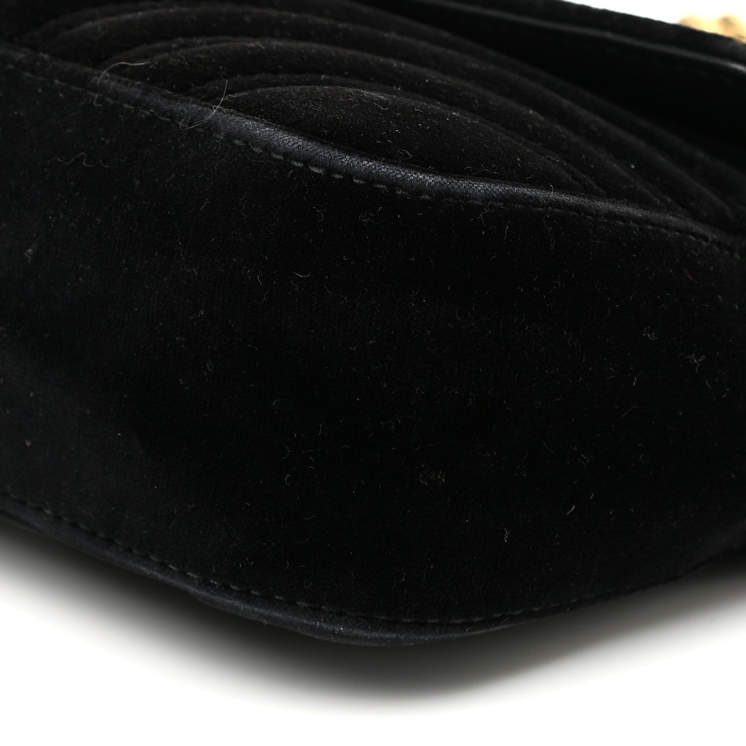Gucci Velvet Matelasse Mini GG Marmont Shoulder Bag Black 10 of 19
