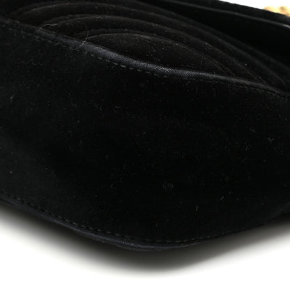 Gucci Velvet Matelasse Mini GG Marmont Shoulder Bag Black 10 of 19