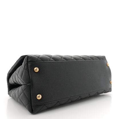 Chanel Caviar Lizard Embossed Quilted Small Coco Handle Flap Black 4 of 10