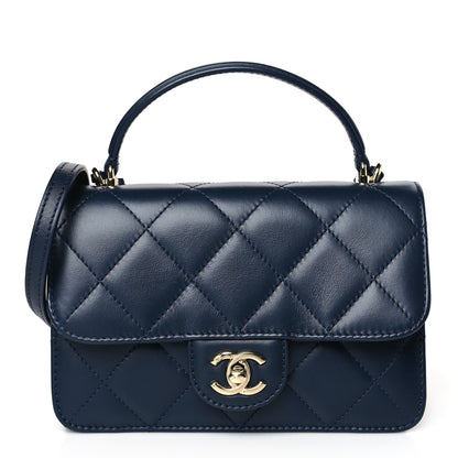 Chanel Calfskin Quilted Small Coco Lady Flap Navy 1 of 9