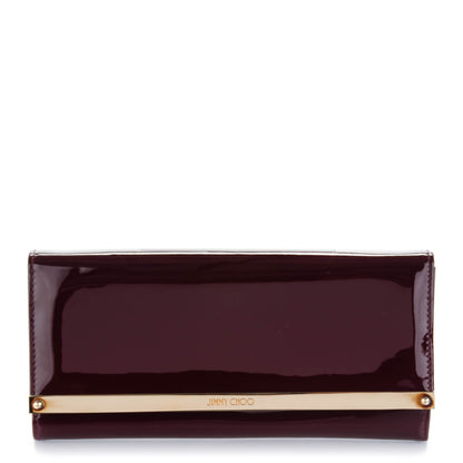 Jimmy Choo Patent Milla Wallet on Chain Bordeaux 1 of 7