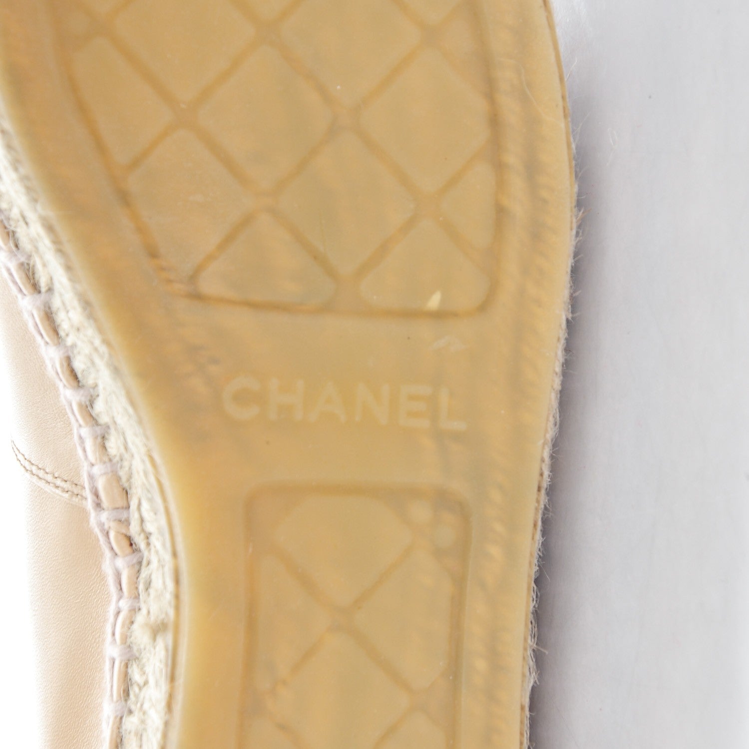 Chanel Lambskin CC Espadrilles 37 Beige Black 8 of 10