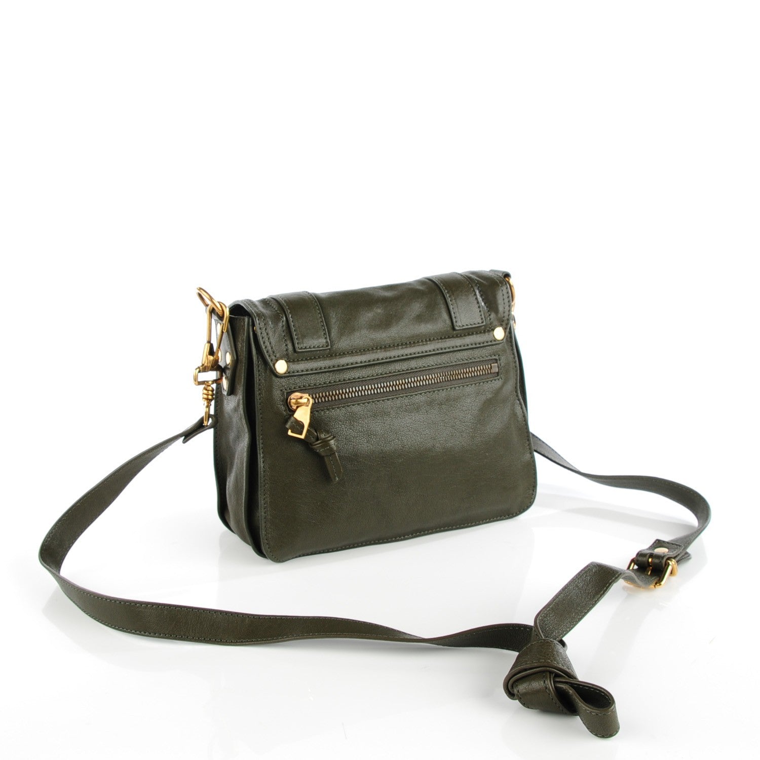 Proenza Schouler Lambskin PS1 Pouch Military Green 3 of 8