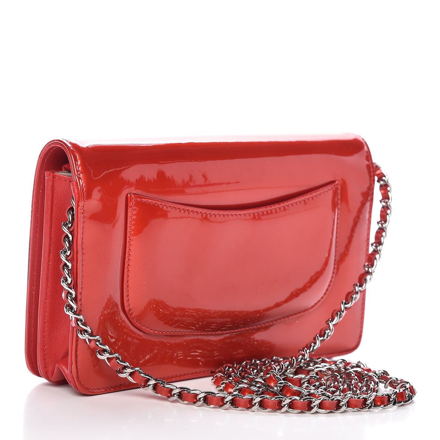 Patent Strass Wallet On Chain WOC Red