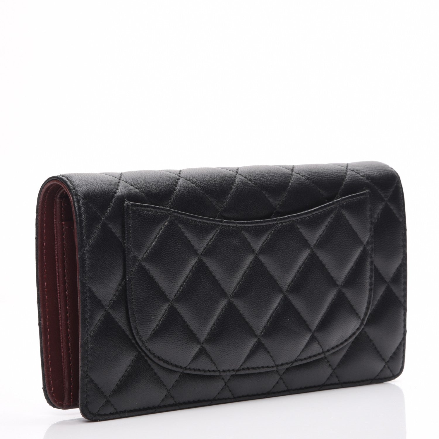 Chanel Lambskin Quilted Yen Wallet Black 3 of 10