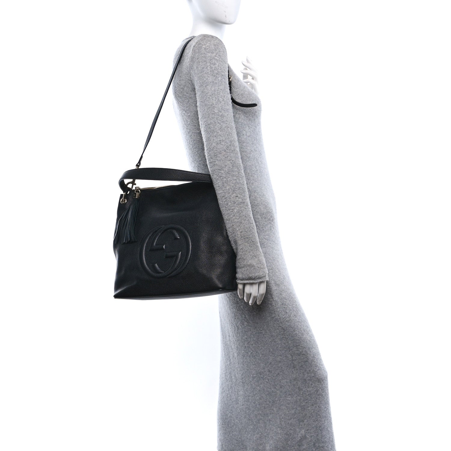 Gucci Pebbled Calfskin Large Soho Hobo Black 3 of 10