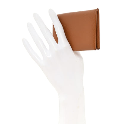 Hermes Epsom Calvi Card Case Gold 2 of 9