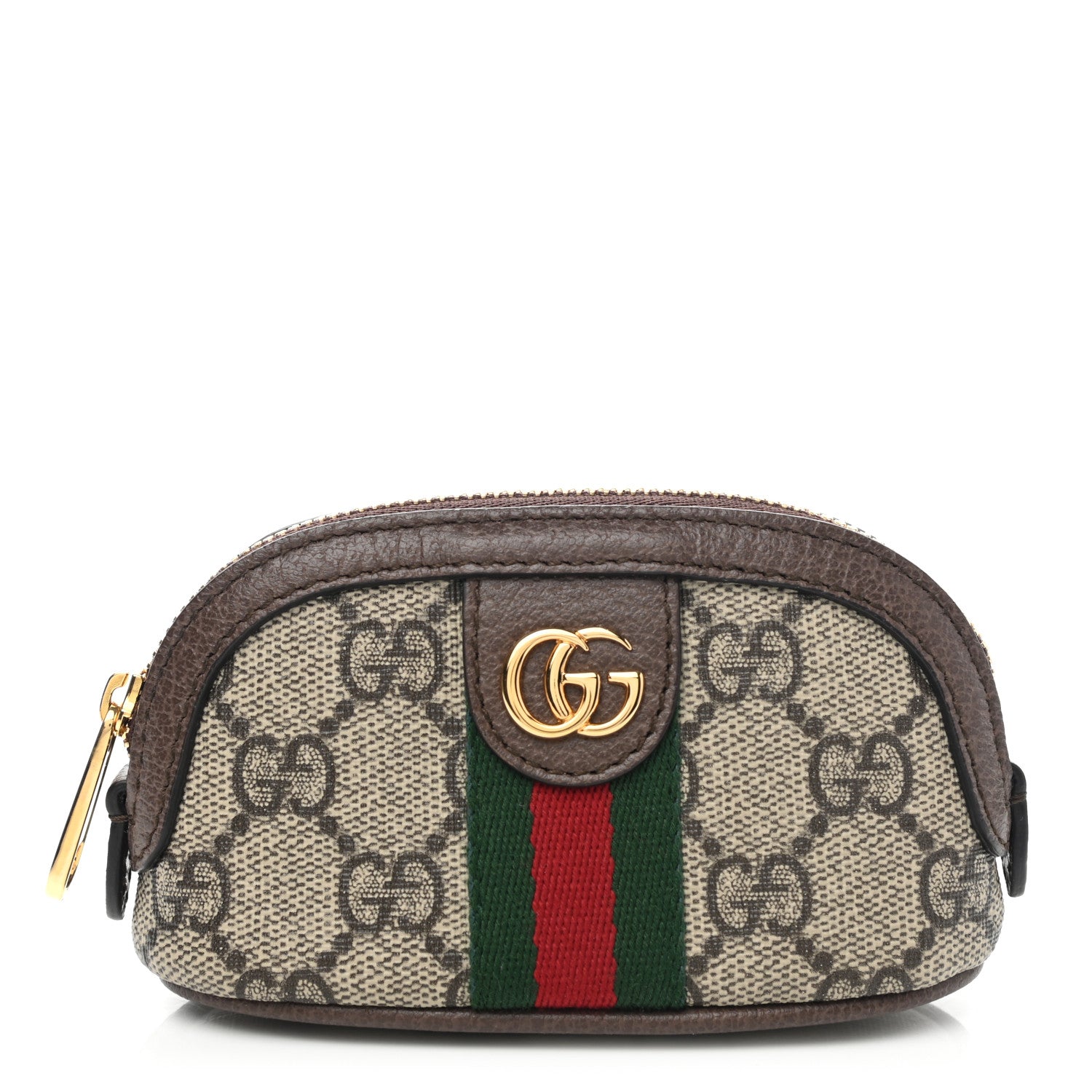 Gucci GG Supreme Monogram Web Ophidia Dome Key Pouch Beige New Acero 1 of 8