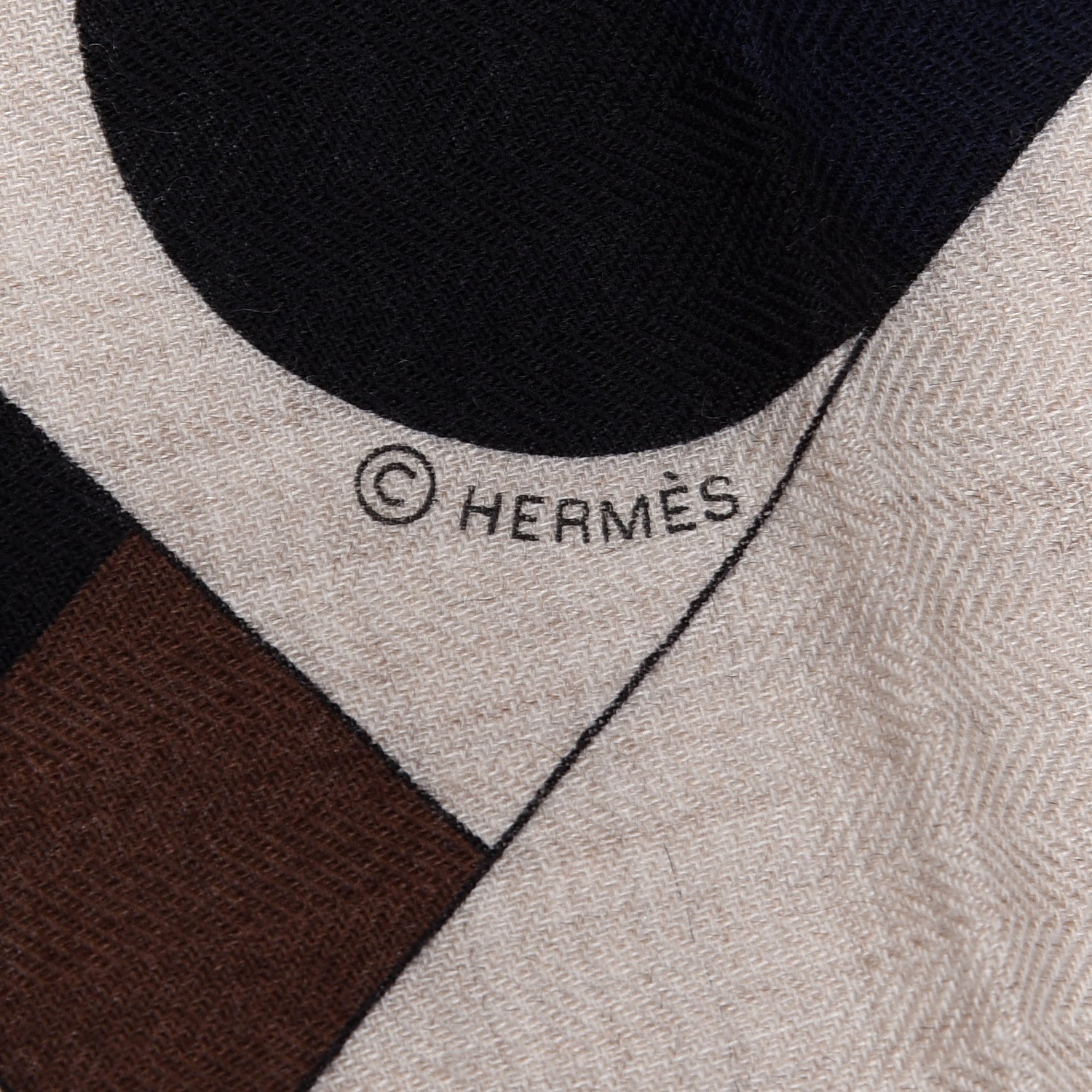 Hermes Cashmere Silk Cheval De Fete Shawl 140 Naturel Marine Moutarde 4 of 5