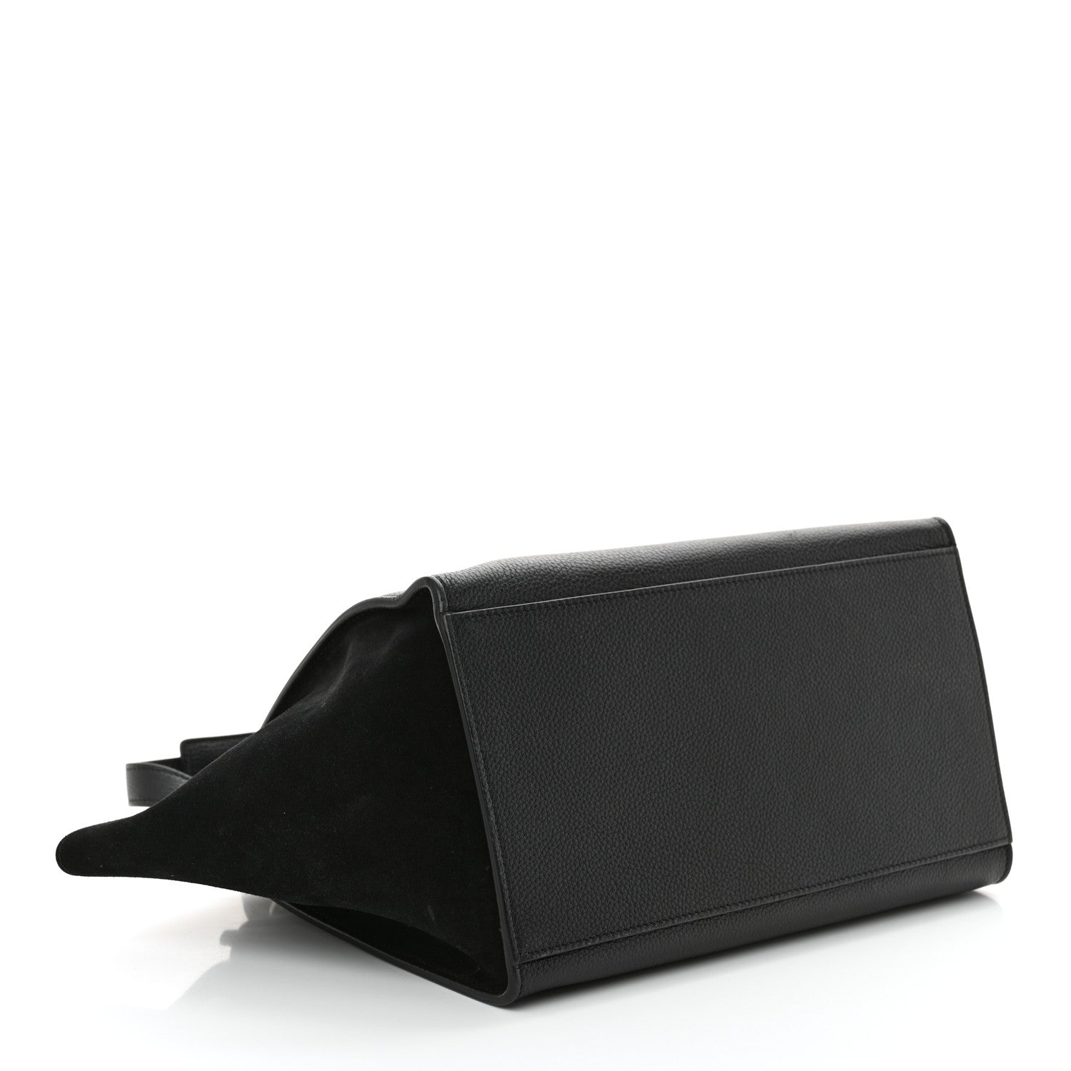 Celine Drummed Calfskin Suede Small Trapeze Black 4 of 11