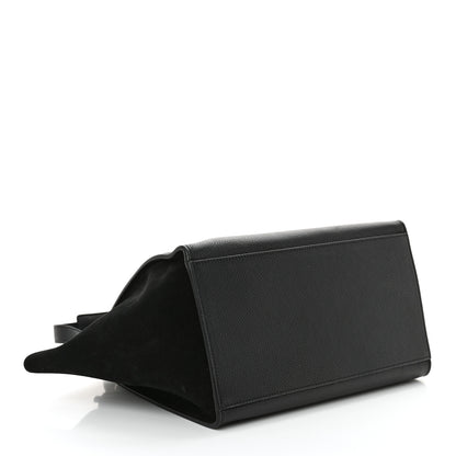 Celine Drummed Calfskin Suede Small Trapeze Black 4 of 11
