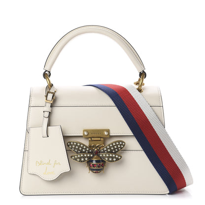 Gucci Calfskin Sylvie Web Small Queen Margaret Top Handle Bag White 1 of 8