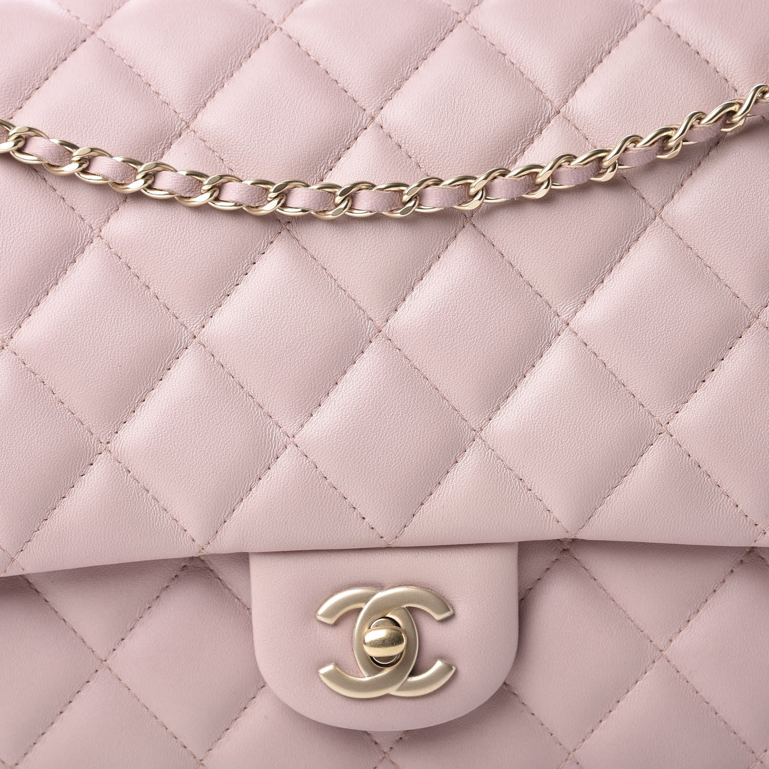 Chanel Lambskin Quilted Clutch With Chain Flap Light Pink 9 of 10