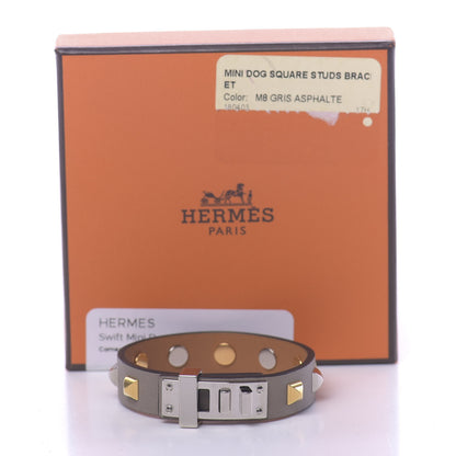 Hermes Swift Mini Dog Clous Carres Bracelet T2 Gris Asphalte 7 of 7