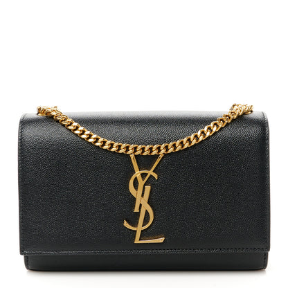Saint Laurent Grain De Poudre Small Monogram Kate Satchel Black 1 of 11
