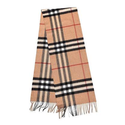 Burberry Cashmere Giant Check Fringe Scarf Archive Beige 3 of 5