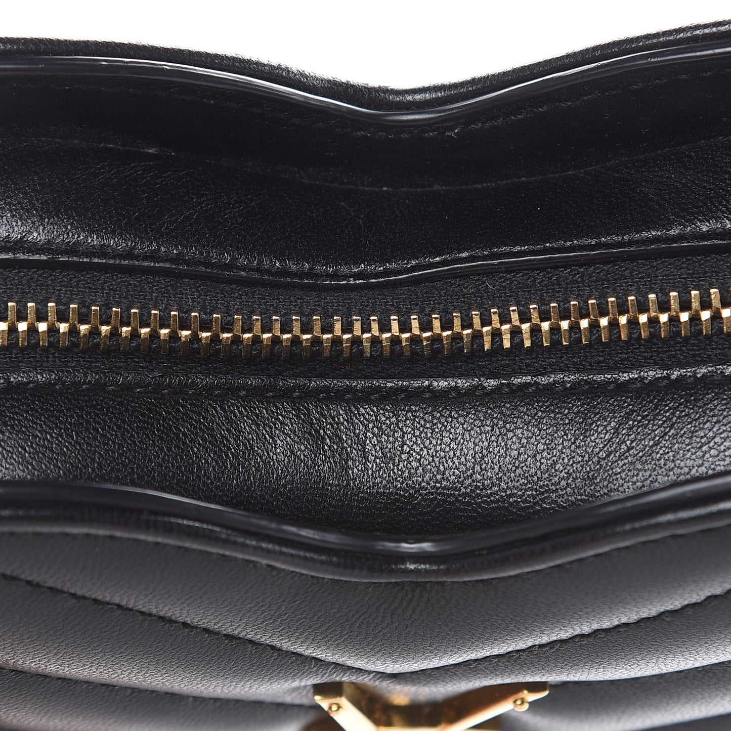 Lambskin Matelasse Chevron Monogram Small Love Heart Chain Bag Black