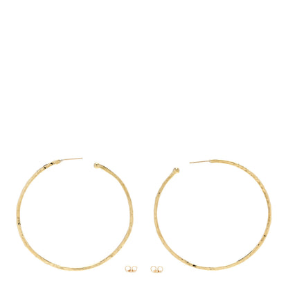 Jennifer Meyer 18K Yellow Gold Medium Hammered Hoop Earrings 3 of 4