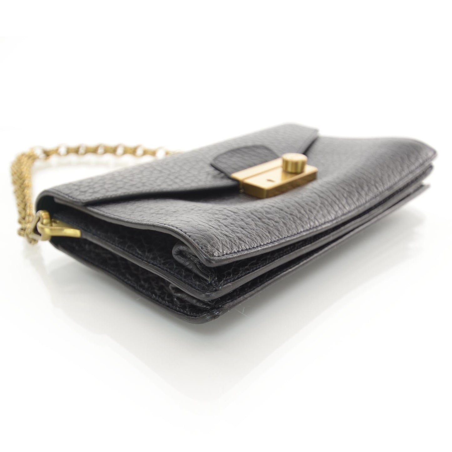 Leather Berlino Sound Clutch Bag Black
