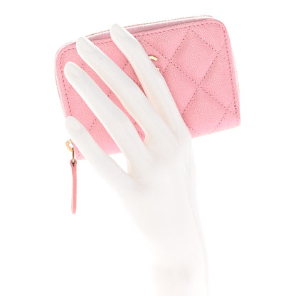 Chanel Iridescent Caviar Quilted Zip Coin Purse Pink 2 of 8