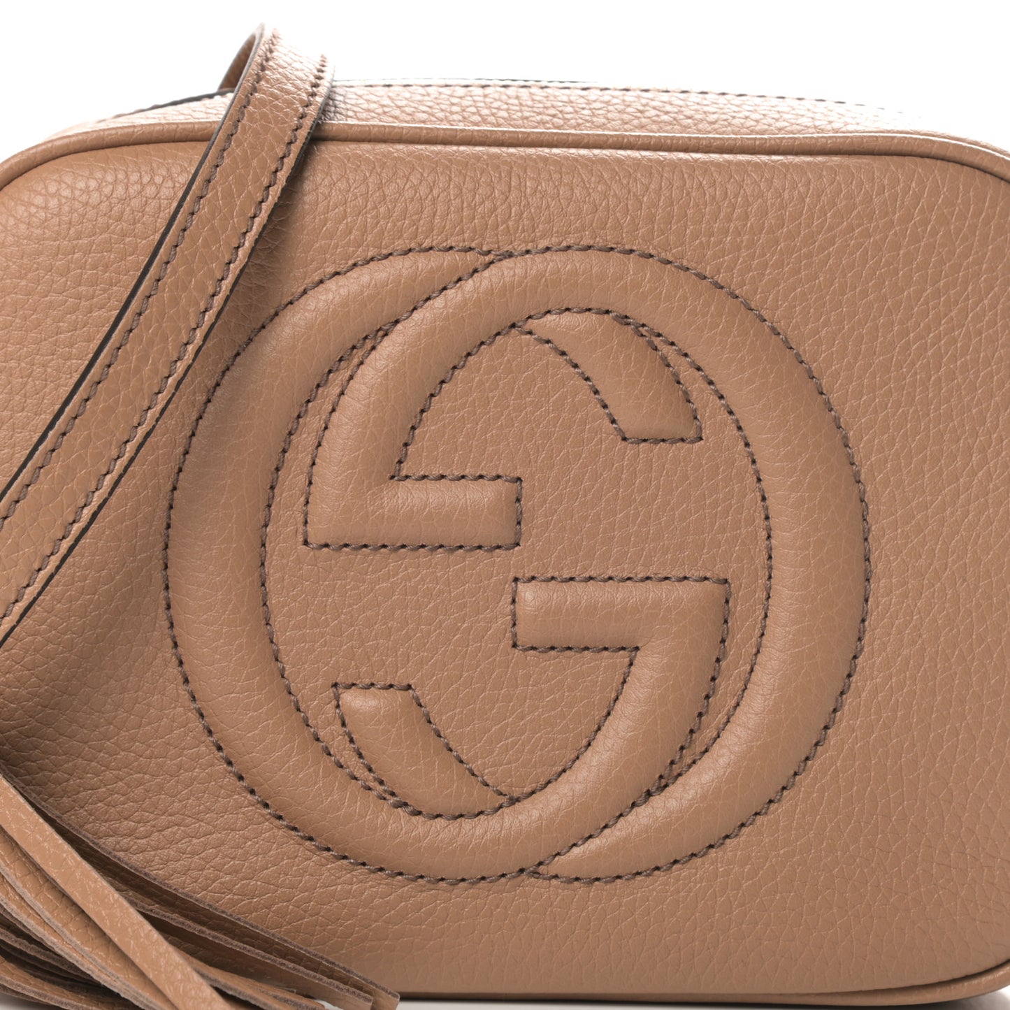 Pebbled Calfskin Small Soho Disco Bag Rose Beige