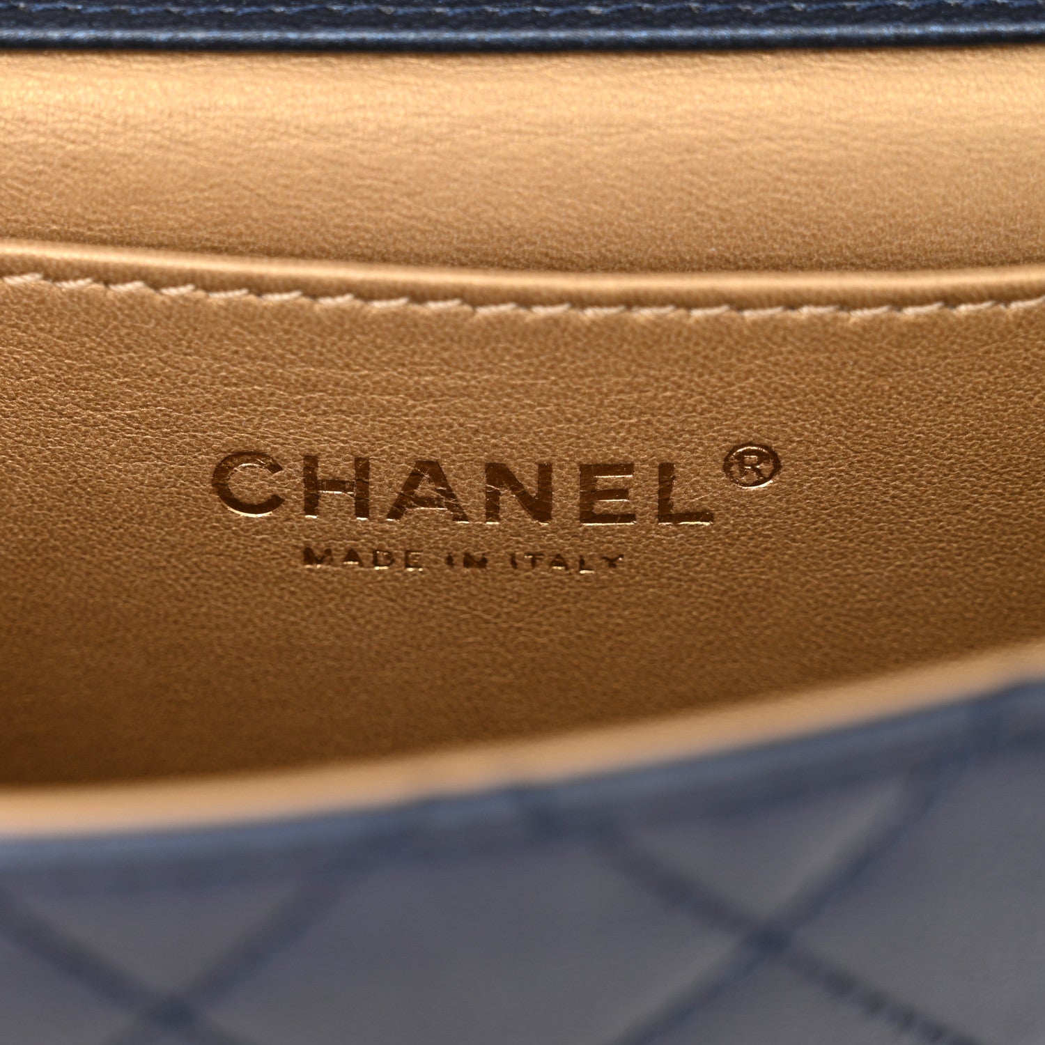 Chanel Iridescent Lambskin Quilted Chic Pearls Flap Navy Blue 6 of 10