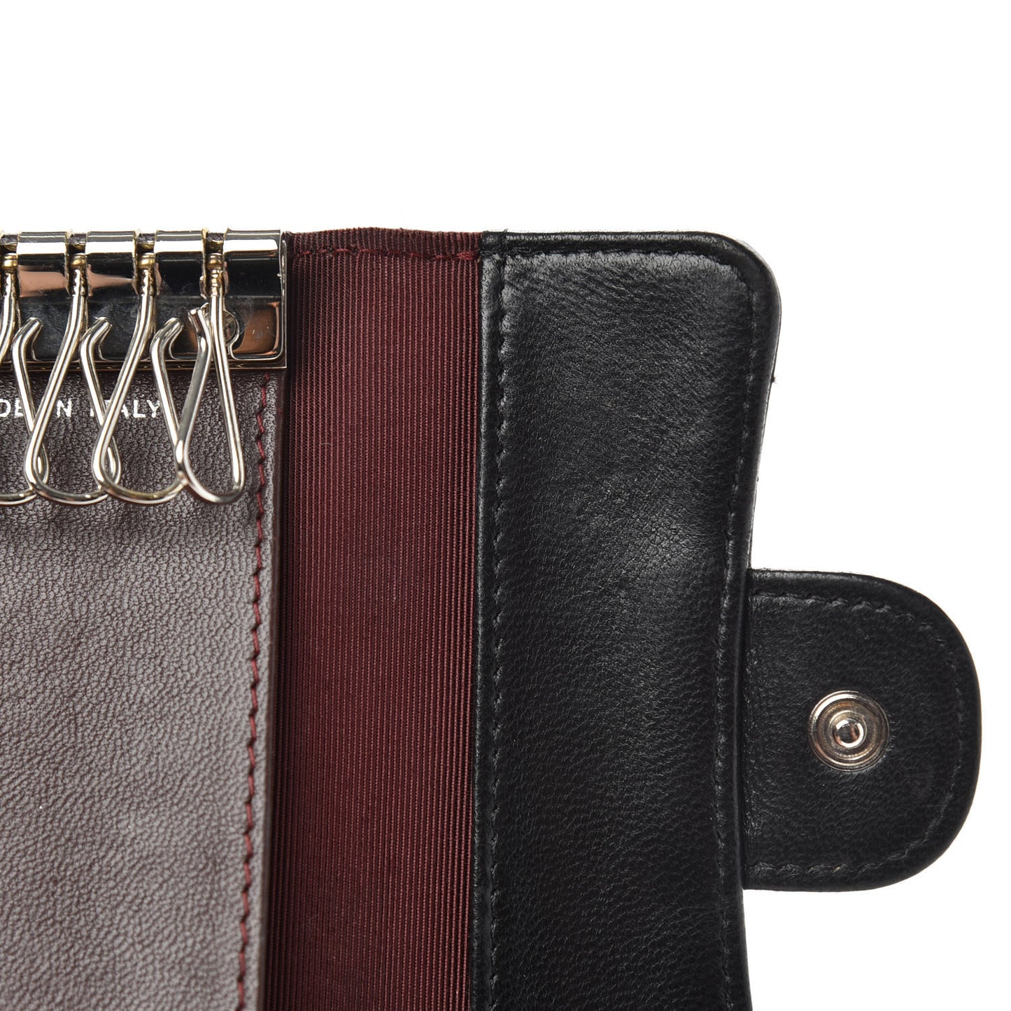 Lambskin Quilted 6 Key Holder Black