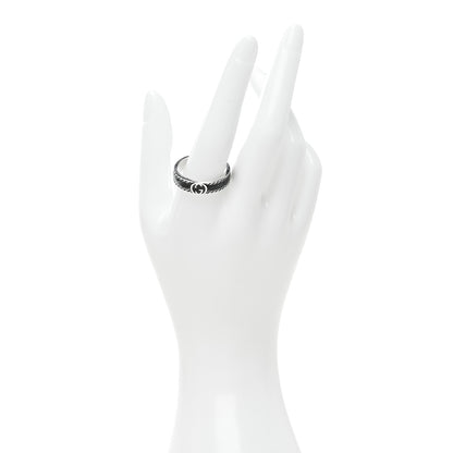 Gucci Sterling Silver Enamel Interlocking G Band Ring 65 11 Black 2 of 6